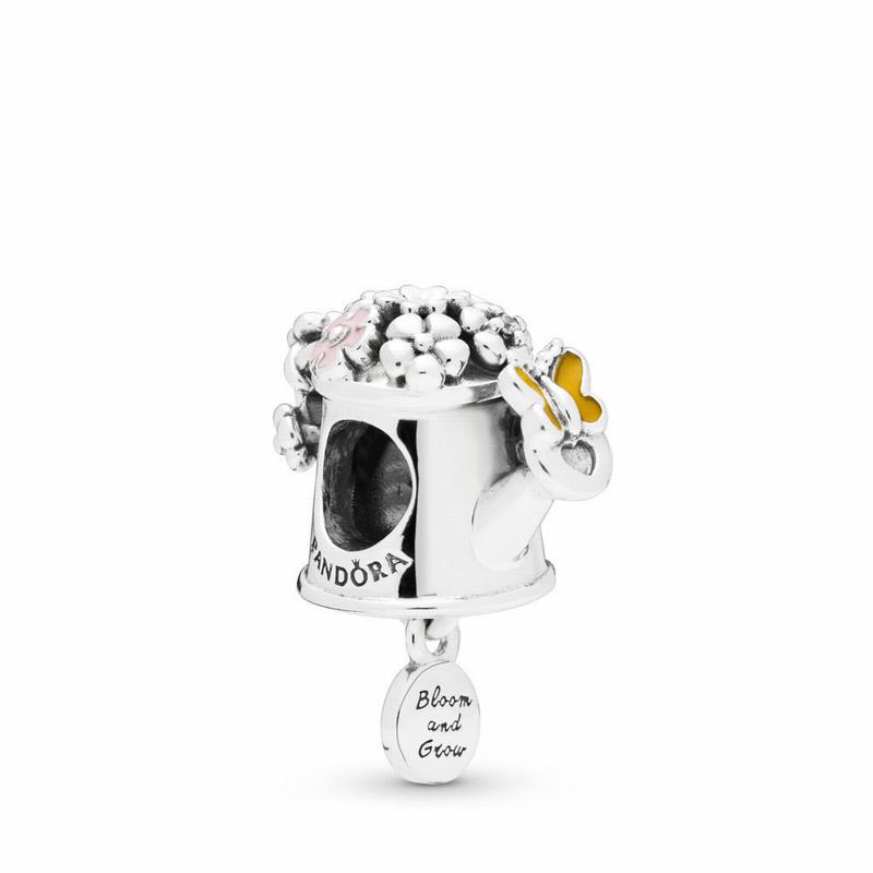 Pandora Blooming Watering Can Charm - Sterling Silver/Enamel/Pink/Cubic Zirconia - Canada | ZA6801AC